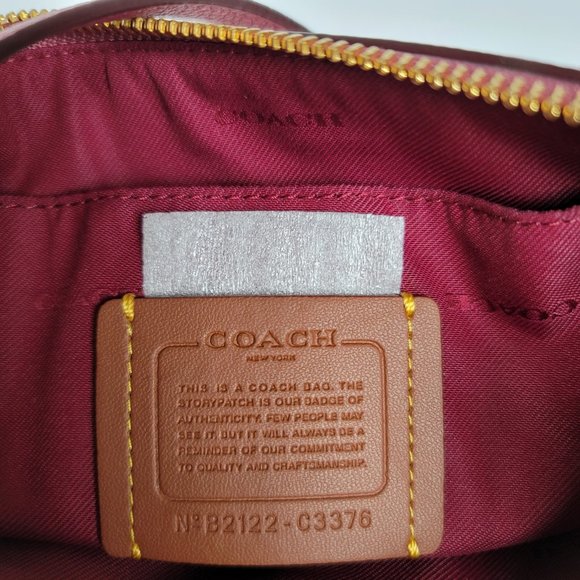 COACH Polly Pebbled Leather Crossbody Bag- Rouge color - Picture 15 of 16